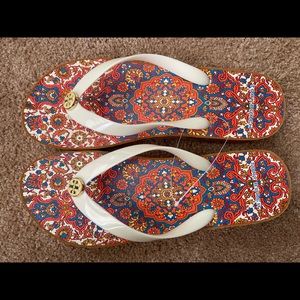 Tory Burch Cut-Out Wedge Flip Flop